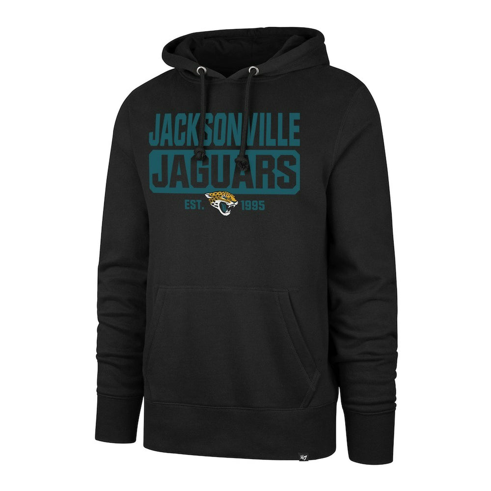 Jacksonville Jaguars '47 Box Out Headline Pullover Hoodie - Black Hoodies