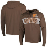 Cleveland Browns '47 Field Franklin Hooded Long Sleeve T-Shirt - Brown T-shirts