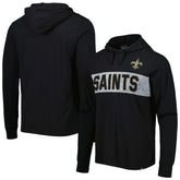 New Orleans Saints '47 Field Franklin Hooded Long Sleeve T-Shirt - Black T-shirts