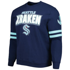 Seattle Kraken Mitchell & Ness Allover Logo Pullover Sweatshirt - Deep Sea Blue | US 4980601