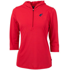 Arizona Cardinals Cutter & Buck Women's Virtue Eco Pique 3/4 Sleeve Half-Zip Pullover Hoodie - Red Hoodies