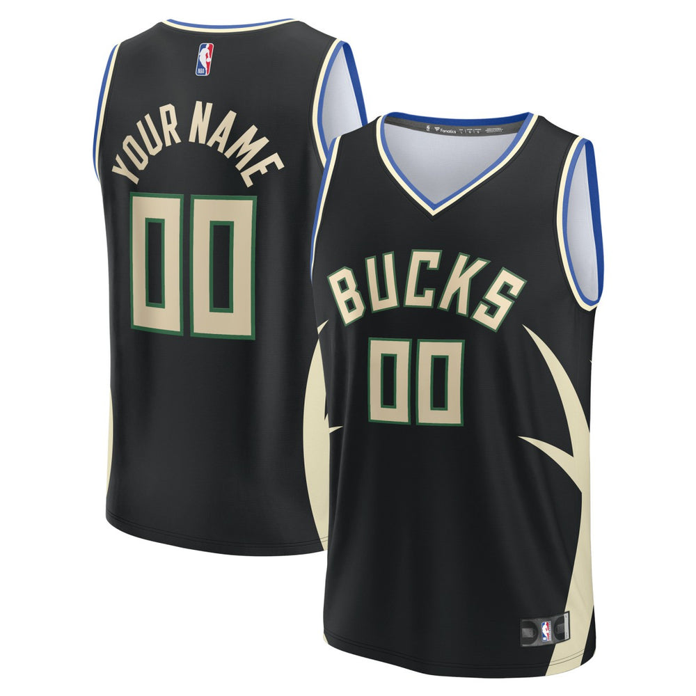 Milwaukee Bucks Custom Fast Break Jersey Statement Edition Black - Fanatics