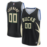 Milwaukee Bucks Custom Fast Break Jersey Statement Edition Black - Fanatics