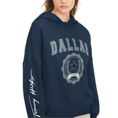 Dallas Cowboys Tommy Hilfiger Women's Becca Dropped Shoulders Pullover Hoodie - Navy Hoodies