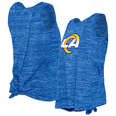 Los Angeles Rams New Era Women's Space Dye Tie-Back Tank Top - Royal Tops