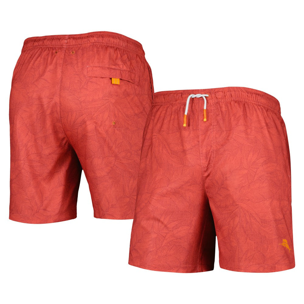Los Angeles Angels Tommy Bahama Naples Layered Leaves Swim Trunks - Red