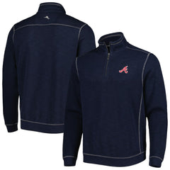 Atlanta Braves Tommy Bahama Tobago Bay Tri-Blend Quarter-Zip Sweatshirt - Blue Sweatshirts