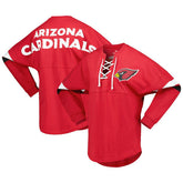 Arizona Cardinals Women's Spirit Jersey Lace-Up V-Neck Long Sleeve T-Shirt - Cardinal T-shirts