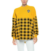 Pittsburgh Penguins Fanatics Women's Buffalo Check Long Sleeve T-Shirt - Gold | US 4982420