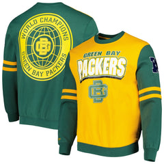 Green Bay Packers All Over 2.0 Pullover Sweatshirt - Gold Pullover