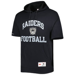Las Vegas Raiders Washed Short Sleeve Pullover Hoodie - Black Hoodies