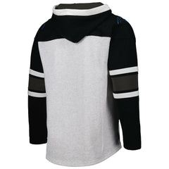 Carolina Panthers '47 Gridiron Lace-Up Pullover Hoodie - Heather Gray Hoodies
