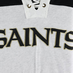 New Orleans Saints '47 Gridiron Lace-Up Pullover Hoodie - Heather Gray Hoodies