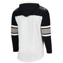 Las Vegas Raiders '47 Gridiron Lace-Up Pullover Hoodie - Heather Gray Hoodies