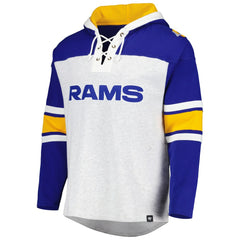 Los Angeles Rams '47 Gridiron Lace-Up Pullover Hoodie - Heather Gray Hoodies