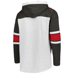 Tampa Bay Buccaneers '47 Gridiron Lace-Up Pullover Hoodie - Heather Gray Hoodies