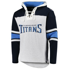 Tennessee Titans '47 Gridiron Lace-Up Pullover Hoodie - Heather Gray Hoodies