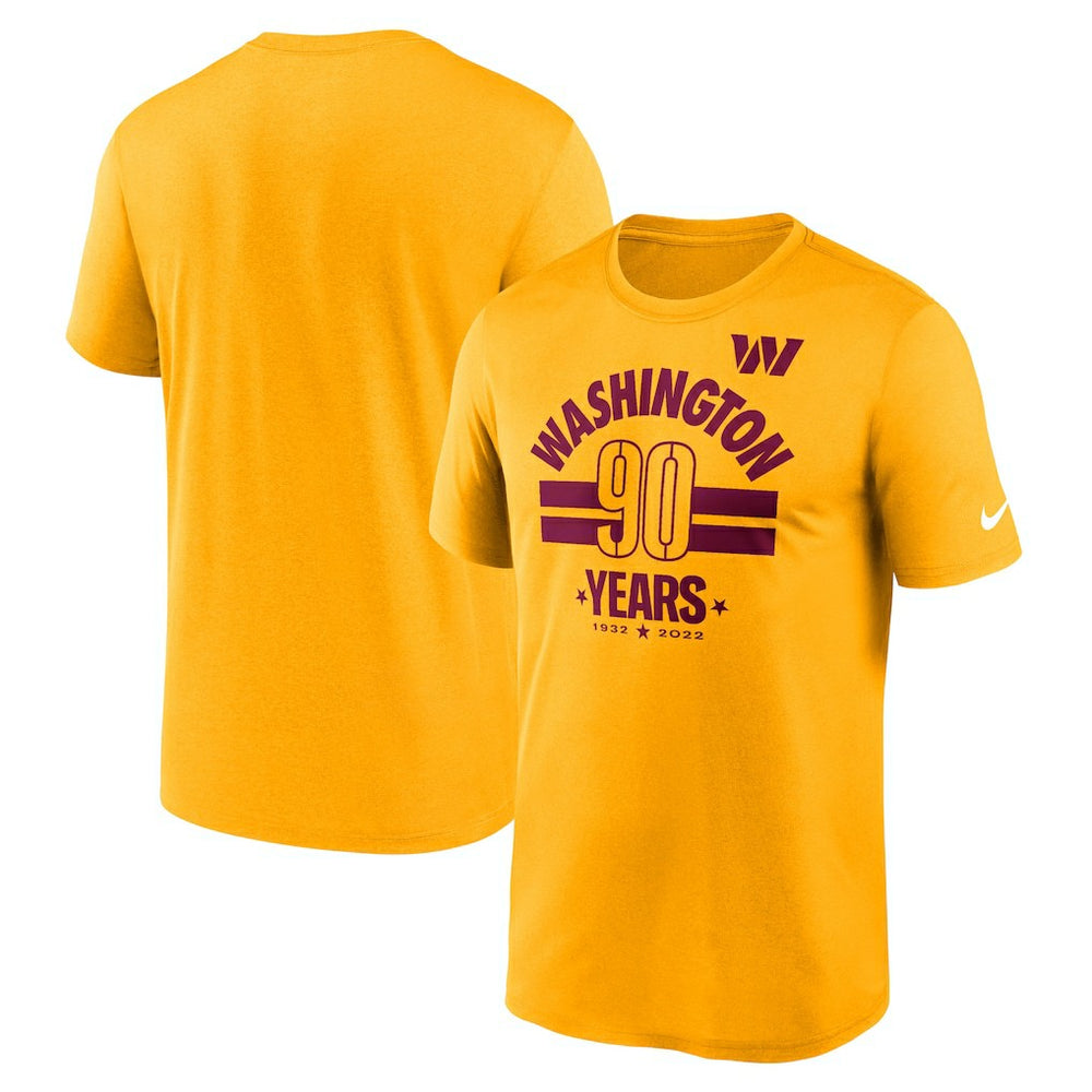 Washington Commanders 90th Anniversary Legend T-Shirt - Gold T-shirts
