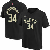 Giannis Antetokounmpo Milwaukee Bucks Jordan Brand Youth Statement Edition Name & Number Player T-Shirt Black