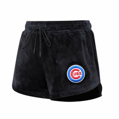 Chicago Cubs Pro Standard Women's Classic Velour Lounge Shorts - Black Shorts