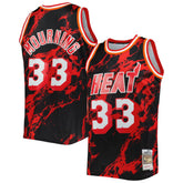 Alonzo Mourning Miami Heat 1996/97 Hardwood Classics Marble Swingman Jersey Black - Mitchell & Ness