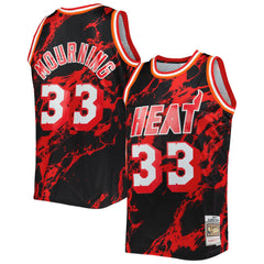 Alonzo Mourning Miami Heat 1996/97 Hardwood Classics Marble Swingman Jersey Black - Mitchell & Ness
