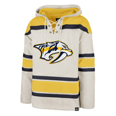 Nashville Predators '47 Rockaway Lace-Up Pullover Hoodie - Oatmeal | US 4993236