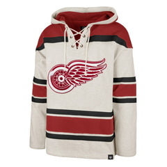 Detroit Red Wings '47 Rockaway Lace-Up Pullover Hoodie - Oatmeal | US 4993241