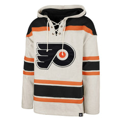 Philadelphia Flyers '47 Rockaway Lace-Up Pullover Hoodie - Oatmeal | US 4993246