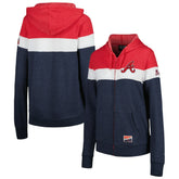 Atlanta Braves New Era Women's Colorblock Full-Zip Hoodie Jacket - Heather Navy Jackets