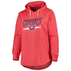 Washington Capitals Women's Plus Size Fleece Pullover Hoodie - Heather Red | US 4995028