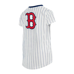 Boston Red Sox New Era Girls Youth Pinstripe V-Neck T-Shirt - White T-shirts