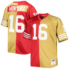 Joe Montana San Francisco 49ers Big & Tall Split Legacy Retired Player Replica Jersey - Scarlet/Gold Jerseys