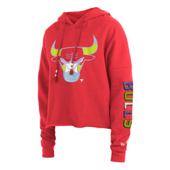 Chicago Bulls Women's Color Pack Cropped Top Pullover Hoodie Red - New Era outlet