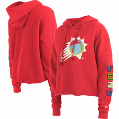 Phoenix Suns Women's Color Pack Cropped Top Pullover Hoodie Red - New Era