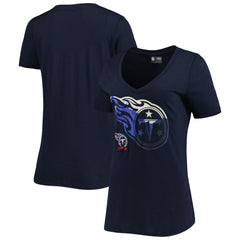 Tennessee Titans New Era Women's Ink Dye Sideline V-Neck T-Shirt - Navy T-shirts