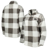 Philadelphia Flyers G-III 4Her by Carl Banks Women's Logo Plaid Sherpa Quarter-Zip Jacket - Gray/White | US 4997226