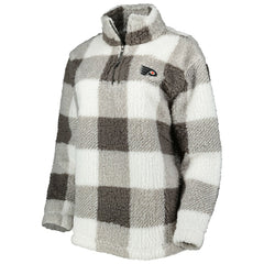 Philadelphia Flyers G-III 4Her by Carl Banks Women's Logo Plaid Sherpa Quarter-Zip Jacket - Gray/White | US 4997226