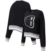 Brooklyn Nets Pro Standard Women's Mash Up Pullover Sweatshirt Black