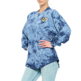 Nashville Predators Fanatics Women's Crystal-Dye Long Sleeve T-Shirt - Navy | US 4998559