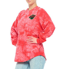 Minnesota Wild Fanatics Women's Crystal-Dye Long Sleeve T-Shirt - Red | US 4998570