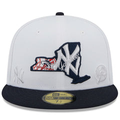 New York Yankees New Era State 59FIFTY Fitted Hat - White/Navy Hats