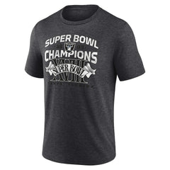 Las Vegas Raiders Hometown Old-Fashioned Super Bowl XVIII Champions Tri-Blend T-Shirt - Charcoal T-shirts