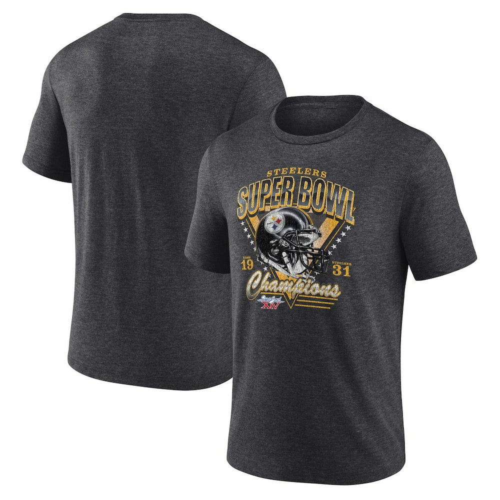 Pittsburgh Steelers Hometown Old-Fashioned Super Bowl XIV Champions Tri-Blend T-Shirt - Charcoal T-shirts