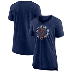 Chicago Bears Women's Hometown First Down Tri-Blend T-Shirt - Heather Navy T-shirts
