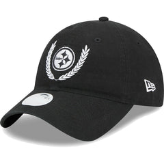 Pittsburgh Steelers New Era Women's Leaves 9TWENTY Adjustable Hat - Black Hats