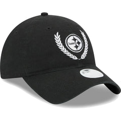 Pittsburgh Steelers New Era Women's Leaves 9TWENTY Adjustable Hat - Black Hats