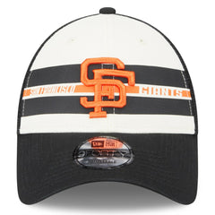 San Francisco Giants New Era Team Stripe Trucker 9FORTY Snapback Hat - White/Black Hats