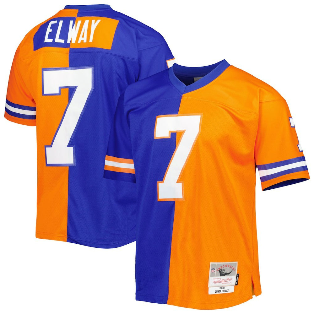John Elway Denver Broncos 1990 Split Legacy Replica Jersey - Royal/Orange Jerseys