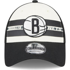 Brooklyn Nets Stripes 9FORTY Trucker Snapback Hat Black - New Era